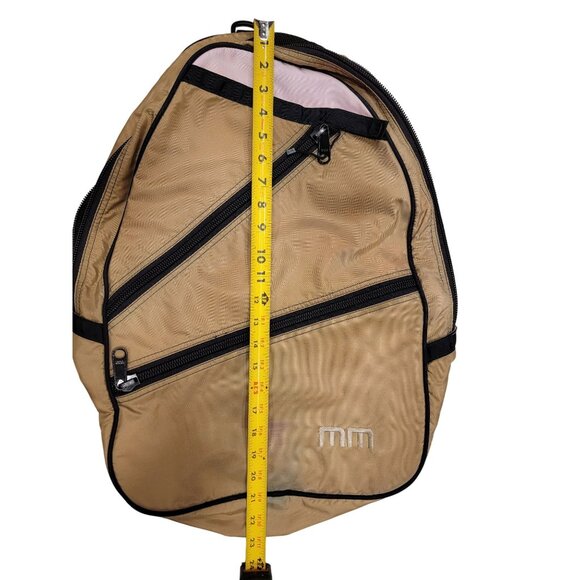 Maggie Mather Tan & Pink Sling Backpack With Multiple Zipper Pockets & Adjustabl - Picture 7 of 12